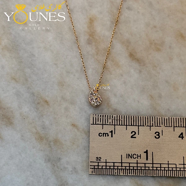 گردنبند طلا اشکی نگین دار